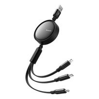 3in1 USB į USB-C / Lightning / Micro USB kabelis, Mcdodo CA-7256, 3.5A, 1.2m juodos spalvos