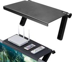 Monitoriaus laikiklis Viršutinė ekrano lentyna, 33x16 cm reguliuojamo ekrano lentyna televizoriaus viršutinė lentyna monitoriaus stovas, monitoriaus laikiklis garsiakalbiams, laikmenų dėžutė, žaidimų konsolė