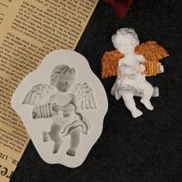 „Cupid Angel“ silikoninė forma, skirta fondantui, tortų dekoravimui, šokoladui, moliui – aromaterapijos priemonė – serijinė gamyba rožinė