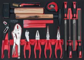 Replių, plaktukų ir dildžių komplektas 17-vnt, KS Tools