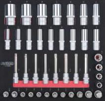 1/2" galvučių komplektas 2/3 modulis, KS Tools