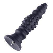 HiSmith HSA61 Dots Ripple Silicone Anal Dildo KlicLok 28.7cm Black