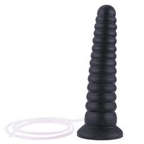 HiSmith HSW03-L-F Squirting Tower Shape Silicone Dildo Anal Toy KlicLok 26cm Black