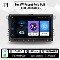 2 Din Android 9 colių automobilio radijas, skirtas Volkswagen Golf 5 6 Passat B6 B7 Skoda Polo Jetta GPS navigacija Carplay multimedijos grotuvas 1+16GB