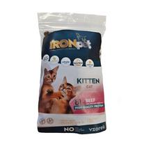 Sauso kačiukų maisto mėginukas IRONpet Cat Kitten Beef su jautiena, 70g, 1 vnt.