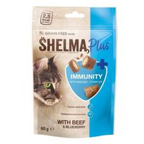 Skanėstai katėms Shelma Cat Snack Immunity pads GF su jautiena ir mėlynėmis, 60 g, 8 vnt.