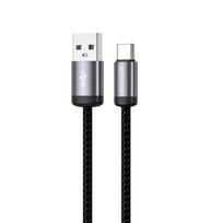 Jellico B27 austinis medvilninis universalus USB į USB-C duomenų ir greito įkrovimo laidas 30W, 1 m, juodas