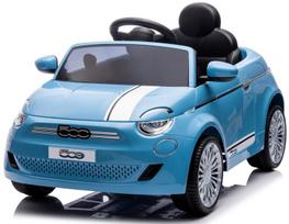 Vienvietis vaikiškas elektromob Fiat 500, mėlynas, Sun Baby elektrinis automobilis FIAT 500, 2x30W, 2x6V 4,5Ah, pultas, MP3, LED, mėlyna