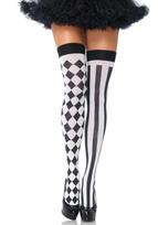 Leg Avenue Harlequin Thigh Highs 6120 Black & White