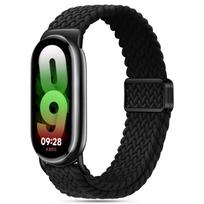 Juodos spalvos tekstilinis dirželis "Tech-Protect Nylonmag" laikrodžiui Xiaomi Smart Band 8 / 9 / 10 / NFC