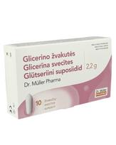 Muller Glicerino žvakutės nuo vidurių užkietėjimo 2,2 g, 10 vnt