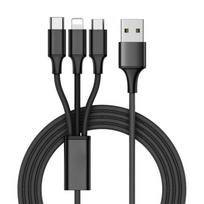 Universalus įkrovimo laidas 3in1 - USB-C, microUSB, Lightning, 1,2m