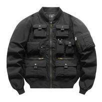 Vyriškas Bomber striukė Retro beisbolo uniforma Daug kišenių Darbinė striukė Funkcionali striukė Trys apsaugos Priešakinė viršutinė dalis M