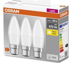 KOMPLEKTAS 3x LED elektros lemputė B38 B22d/4,9W/230V 3000K - Osram