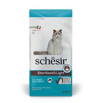 SCHESIR Adult Sterilized  and  Light Rich in fish - sausas kačių maistas - 10kg