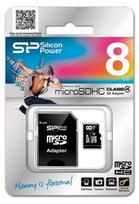 Silicon power atminties kortelė 8GB MicroSDHC