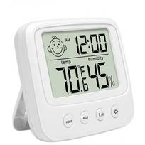 Elektroninis LCD higrometras / termometras su laikrodžiu