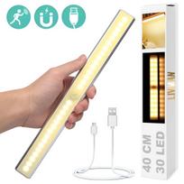 Belaidis magnetinis šviestuvas LIVMAN MSL-03 su judesio jutikliu - jutiklinis šviestuvas, 30LED, 40cm, 2,8W, įkraunamas per USB, 3 apšvietimo režimai