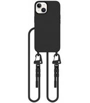 Juodas dėklas su dirželiu Apple iPhone 14 telefonui "Tech-Protect Magnecklace Mag"