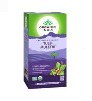 Arbata su Tulsi ir saldymedžiu (25 pak., 1,8 g), Tulsi Mulethi arbata, ekologiška Indija