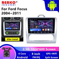 REAKOSOUND Caradio Radio Wireless CarPlay Android Auto skirtas Ford Focus 2 2004~2011 4 Core Multimedia GPS BT monitorius 2din Autoradio white 2+32CP