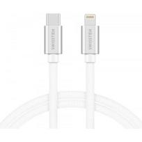 Swissten Textile Quick Charge 3.1 USB-C to Lightning 2m White