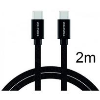 Swissten Textile Quick Charge 3.1 USB-C to USB-C 2m Black