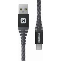 Swissten Kevlarinis USB į USB-C 1,5 m 60W juodas