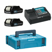 Rinkinys įrankių Makita MAKITA Rinkinys ZASILAJĄCY 12V 2x1,5Ah (BL1016x2+DC10SB) MAKPAC