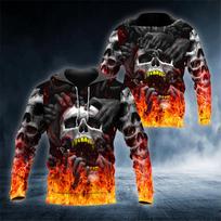 Autumn Men Hoodie Sweatshirt Vintage Skull Flaming Graphic 3D Print Casual Loose Casual Fashion Streetwear Style Men's Clothing L gray