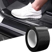 Anglies pluošto PVC automobilio durų slenksčio apsauginė plokštė, apsaugos nuo įbrėžimų lipdukai Width: 5CM, length: 3M juoda