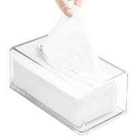 Kvadratinė skaidri akrilinė servetėlių dėžutė, stačiakampiai dėžutės dangteliai, vonios veido servetėlių dėžutės laikikliai, stalinis skaidrus džiovinimo lakštų dozatorius balta