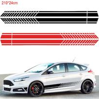 210 cm PVC 2 spalvų juostelės asmenybės automobilių lenktynių juosmens linijos kėbulo šoninis kėbulo lipdukas juoda