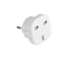 Kelioninis adapteris UK/EU 230V balta