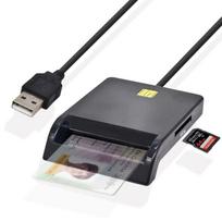 USB SIM išmaniųjų kortelių skaitytuvas, skirtas banko kortelės IC/ID EMV TF MMC kortelių skaitytuvams USB-CCID ISO 7816, skirtas Windows 7 juoda