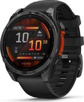 Garmin fenix 8 47mm išmanusis laikrodis su AMOLED ekranu - skalūno pilka su juodo silikono dirželiu