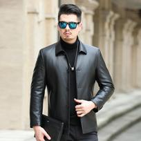 Vidutinio amžiaus vyrų odinės striukės, didelio dydžio natūralios odos striukės, laisvos kasdienės odinės striukės tėčiams M