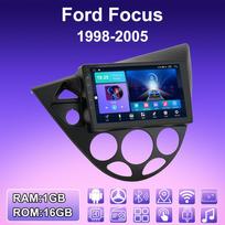 2 DIN „Android“ automobilio radijas, skirtas „Ford Focus“ 1998–2005 m. multimedijos grotuvui, galvos įrenginiui, stereofoniniam GPS navigacijos įrenginiui, WIFI 1+16GB 1+16GB black