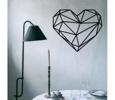 Sienų dekoracija 47x40 cm širdis metalas