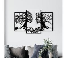 Sienų dekoracija 116x71 cm Gyvybės medis metalas