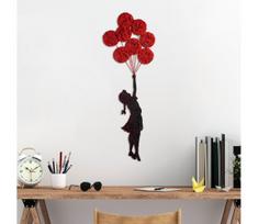 Sienų dekoracija 100x34 cm mergina metalas/samanos