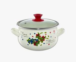 Emaliuotas puodas su dangčiu Bilberry, 2,2 l, 16 cm