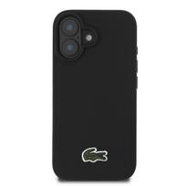 Lacoste Iconic Petit Pique Woven Logo MagSafe Apple iPhone 16 Plus dėklas telefonui juodos spalvos