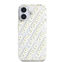 Karl Lagerfeld IML Electroplated Repeated Logo Apple iPhone 16 dėklas telefonui aukso spalvos