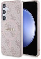 Guess 4G Collection Leather Metal Logo MagSafe Samsung Galaxy S24 – dėklas telefonui rožinės spalvos