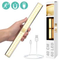 Belaidis magnetinis šviestuvas LIVMAN MSL-06 su judesio jutikliu - jutiklinis šviestuvas, 60LED, 40cm, 2,8W, įkraunamas per USB, 3 apšvietimo režimai