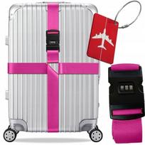 Saugos diržas kelioniniam lagaminui, rožinis