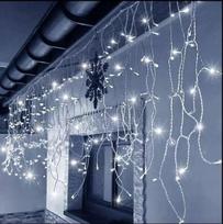 Lauko Girlianda varvekliai 500 LED šalta balta su blykstės funkcija