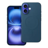 SILICONE MAG COVER (large opening) case compatible with MagSafe for IPHONE 16, blue