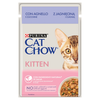 CAT CHOW Kačiukų ėdalas su ėriena ir cukinija padaže 85g